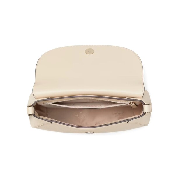 New Kate Spade Monica Flap Crossbody Leather Light Sand - Picture 4 of 5